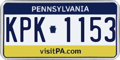 PA license plate KPK1153
