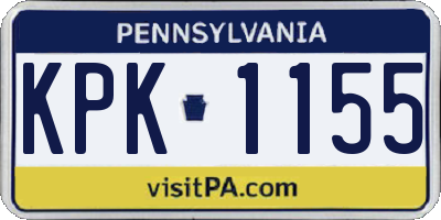 PA license plate KPK1155