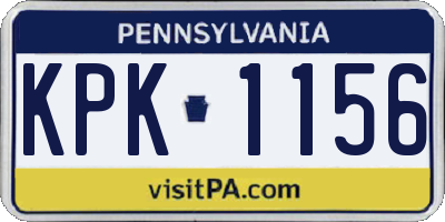 PA license plate KPK1156