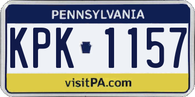 PA license plate KPK1157