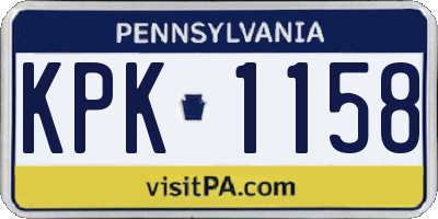 PA license plate KPK1158