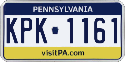 PA license plate KPK1161