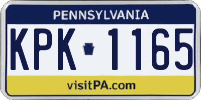 PA license plate KPK1165