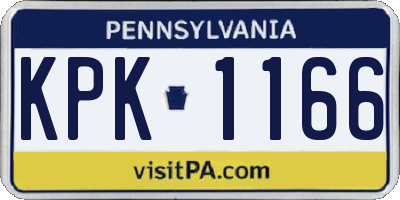 PA license plate KPK1166