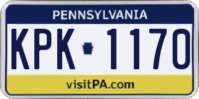 PA license plate KPK1170