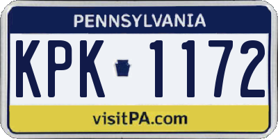 PA license plate KPK1172