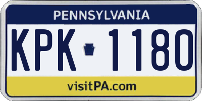 PA license plate KPK1180