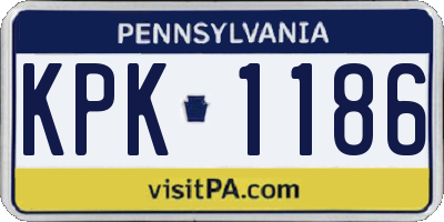 PA license plate KPK1186