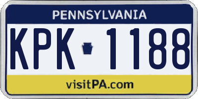 PA license plate KPK1188