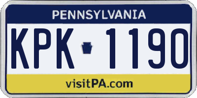 PA license plate KPK1190