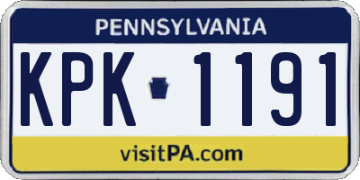 PA license plate KPK1191