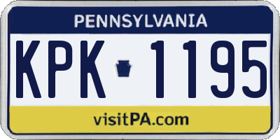 PA license plate KPK1195