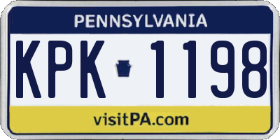 PA license plate KPK1198
