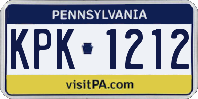 PA license plate KPK1212