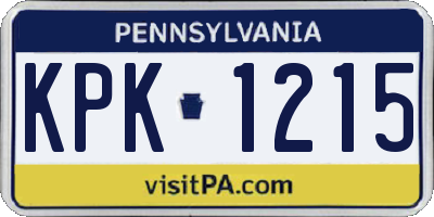 PA license plate KPK1215