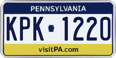 PA license plate KPK1220