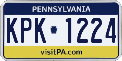 PA license plate KPK1224