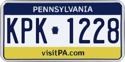 PA license plate KPK1228