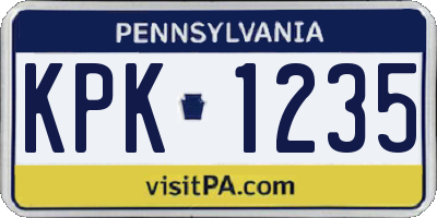 PA license plate KPK1235