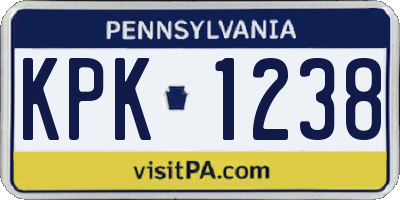 PA license plate KPK1238