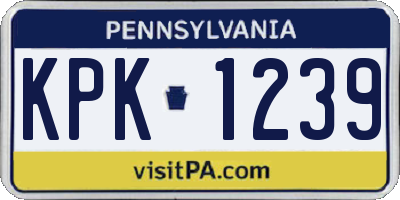 PA license plate KPK1239