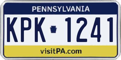 PA license plate KPK1241