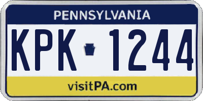 PA license plate KPK1244