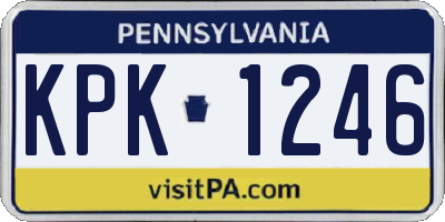 PA license plate KPK1246