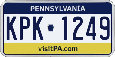 PA license plate KPK1249