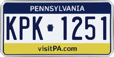 PA license plate KPK1251