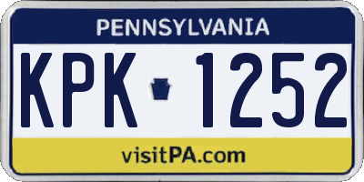 PA license plate KPK1252
