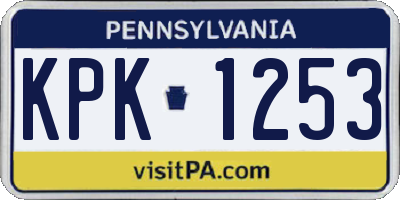 PA license plate KPK1253