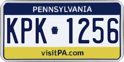 PA license plate KPK1256