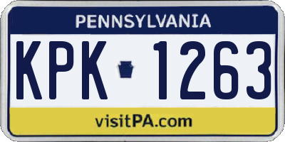 PA license plate KPK1263