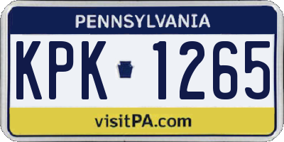 PA license plate KPK1265