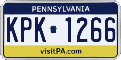 PA license plate KPK1266