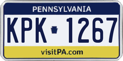 PA license plate KPK1267