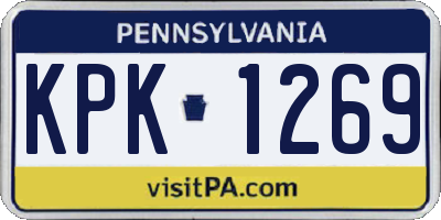 PA license plate KPK1269