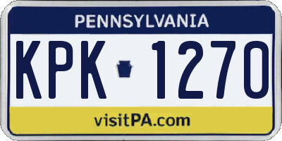PA license plate KPK1270