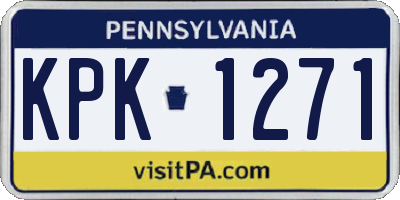 PA license plate KPK1271