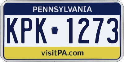 PA license plate KPK1273