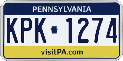 PA license plate KPK1274