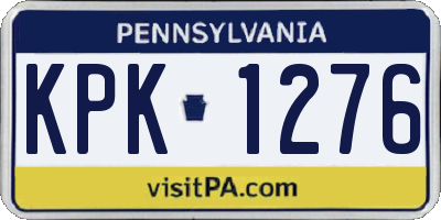 PA license plate KPK1276