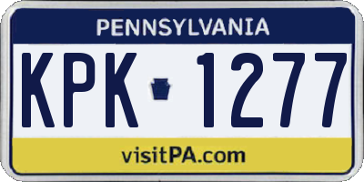 PA license plate KPK1277