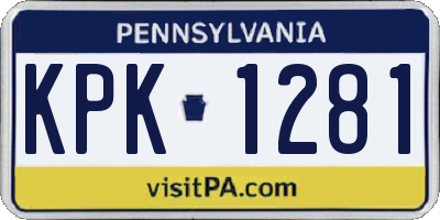 PA license plate KPK1281