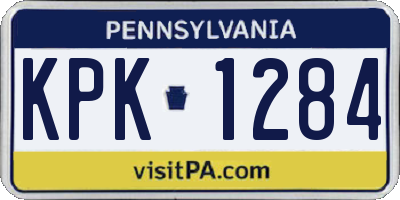 PA license plate KPK1284