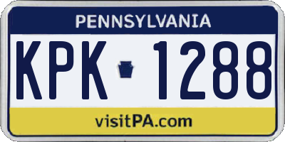 PA license plate KPK1288