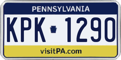 PA license plate KPK1290