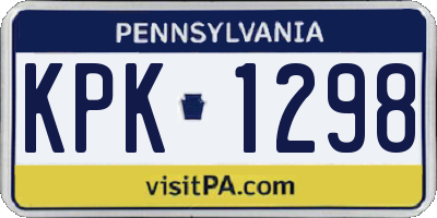 PA license plate KPK1298