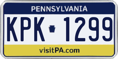PA license plate KPK1299